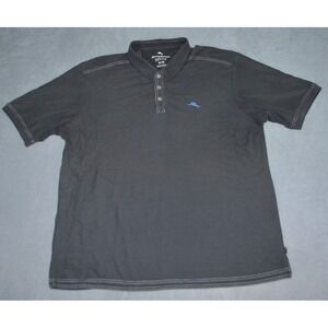 Tommy Bahama Mens Supima Polo Shirt Size XL Charcoal Gray